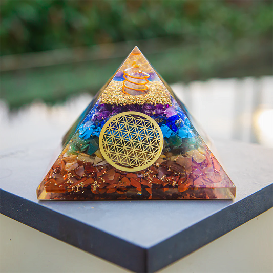 Seven Chakra Orgonite Pyramid